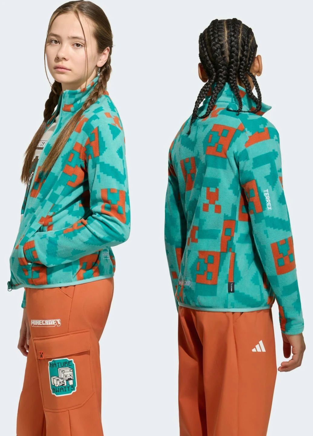 Синяя демисезонная флисовая спортивная кофта minecraft terrex climawarm full-zip fleece adidas