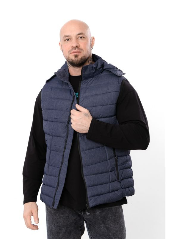 Демісезонна чоловіча жилетка однотонна з капюшоном (p-18171) Носи своє (365066045)