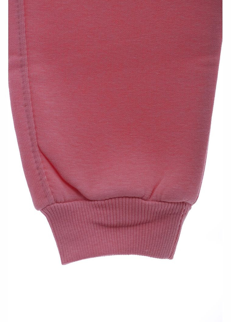 Розовые демисезонные свободные штаны на флисе для девочки с бабочкой пудровые 104 см (44362) BABYKROHA