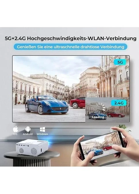 Мультимедійний проєктор Movie Projector C12 Full HD 1080P Відеопроєктор для домашнього кінотеатру 15000 лм, Amazon, Німеччина No Brand (400403492)