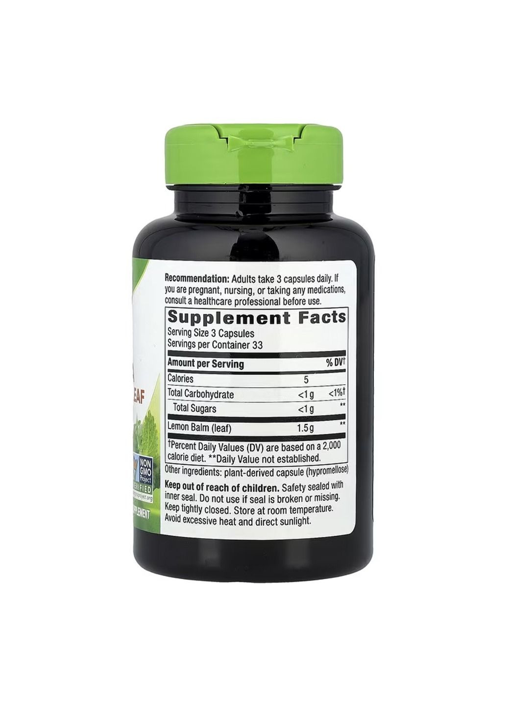 Добавка Melissa Lemon Balm Leaf - 100 vcaps Nature's Way (364201753)