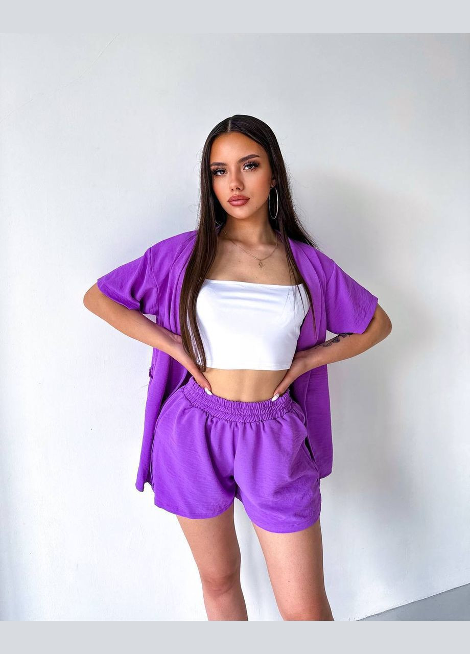 Женский летний костюм-двойка с поясом No Brand С1486-502 (341279904)