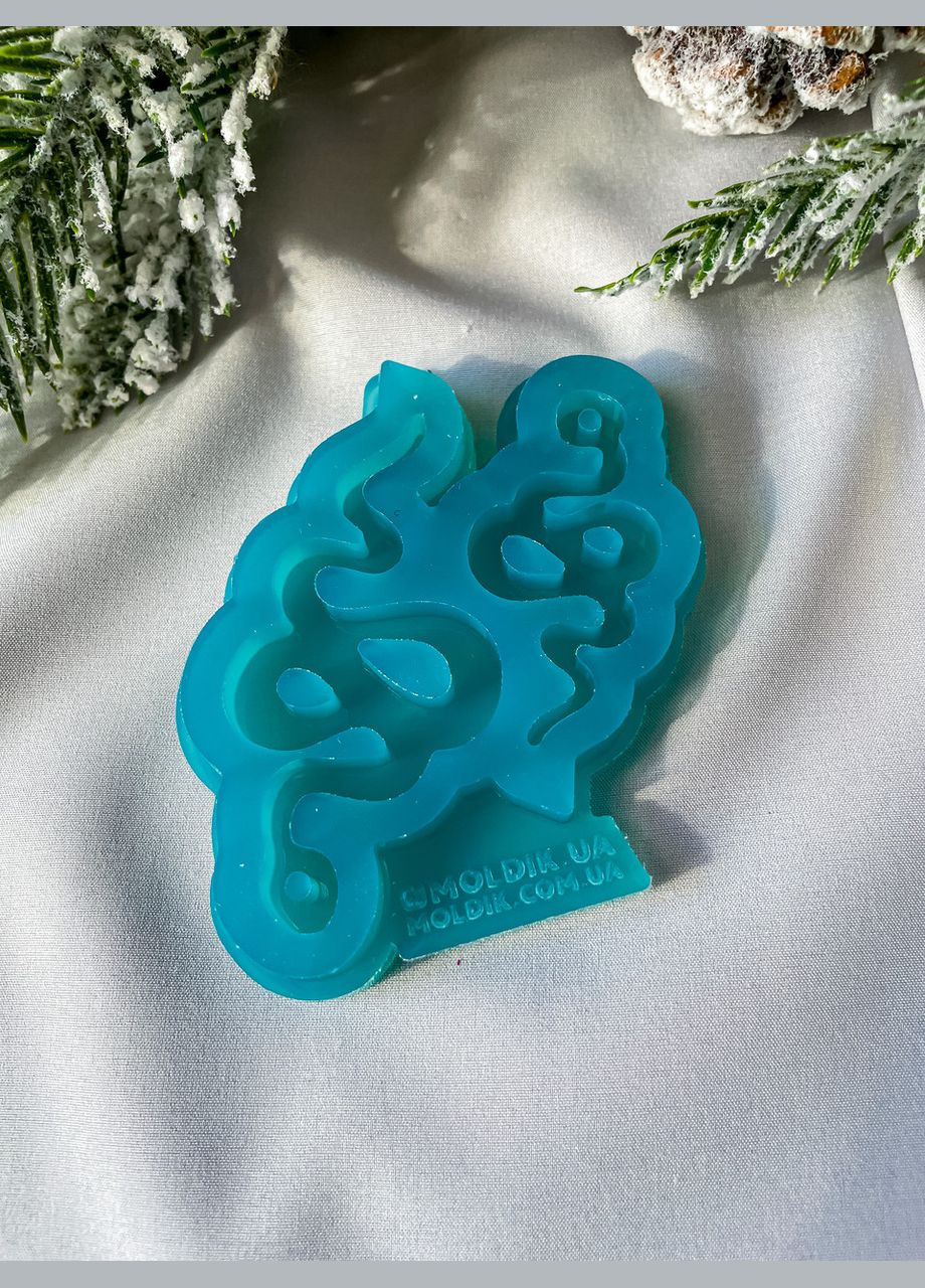 Молд 2в1 Змії з отворами форма для новорічних іграшок на ялинку силіконова форма для епоксидної смоли No Brand (370567170)