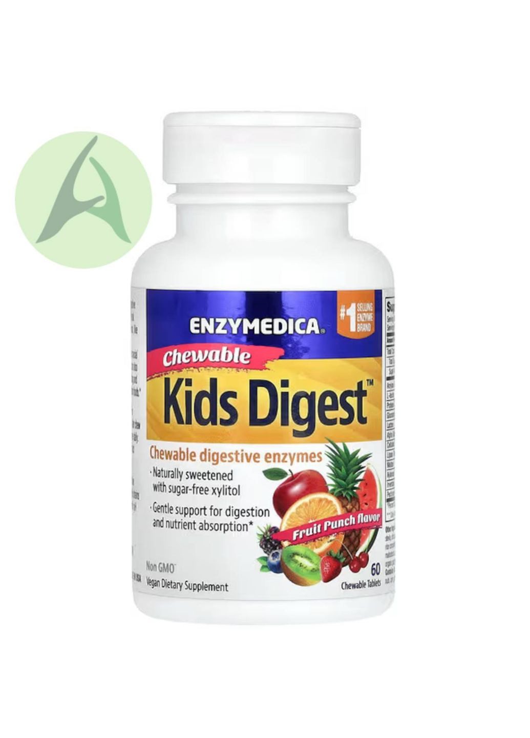 Kids Digest, ферменты для детей, вкус фруктового пунша, 60 жевательных таблеток Enzymedica (366290948)