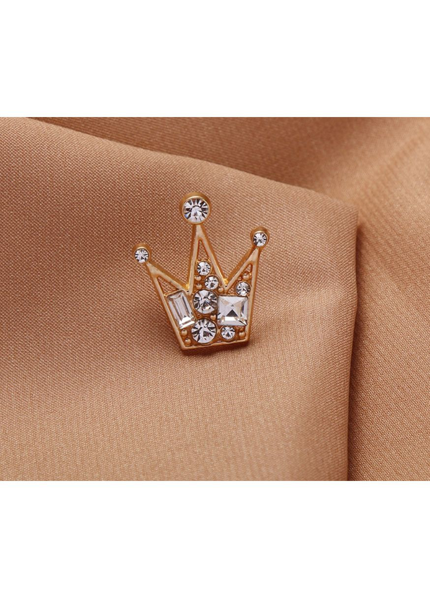 Брошь Золотая Корона, стильная с камнями, унисекс. Corona (366219631)