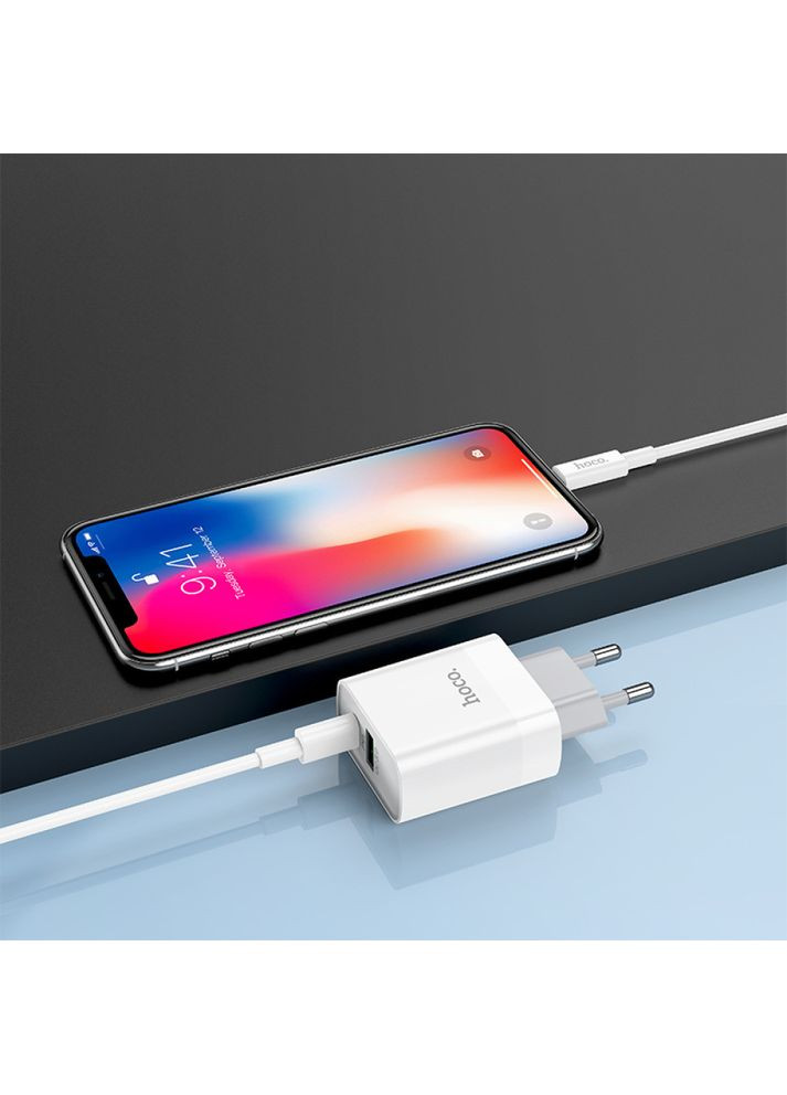 Мережевий зарядний пристрій C80A Rapido PD20W+QC3.0 Type-C to Lightning( ) Hoco (369931461)