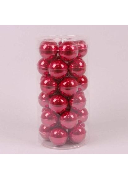 Кульки скляні 5,7 см. червоний опал (30 шт.) 44576 Flora (360639777)