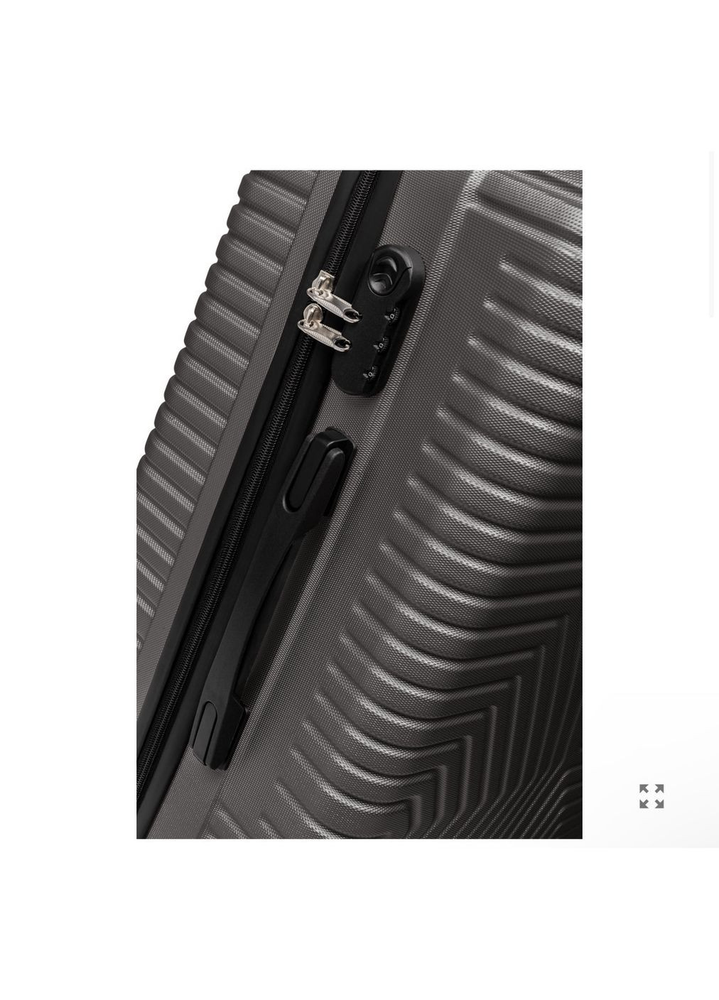 Чемодан Турция Большая (L) Поликарбонат На 4-х двойных колесах 120Л ПК002-L Графит Polo (342117879)