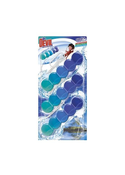 Подвесной блок для унитаза WC BiColor Полярная вода 8595025830401 35 г 3 шт Dr.Devil (372531207)
