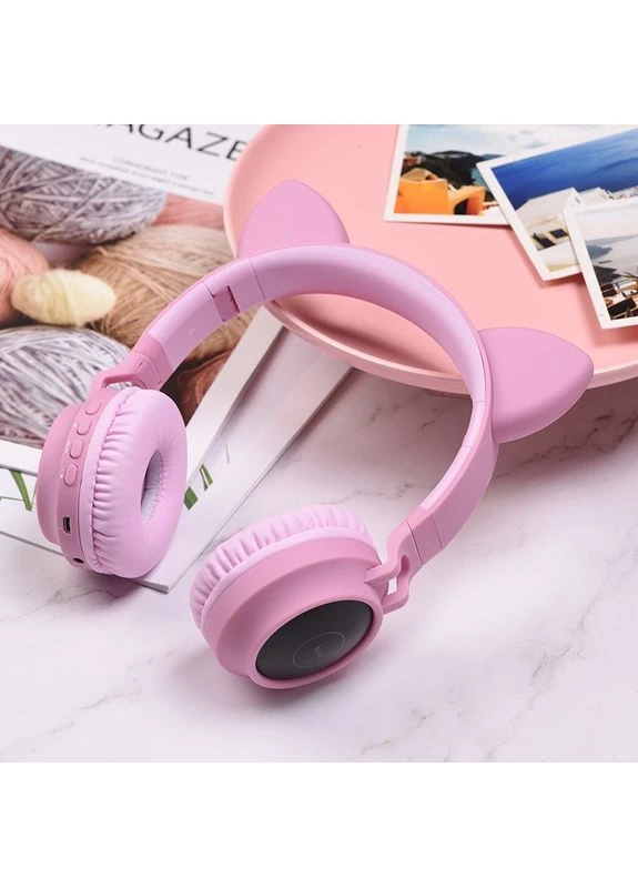 Беспроводные накладные наушники W27 Cat ear wireless headphones с кошачьими ушками розовые 6931474718464 Hoco (370612859)