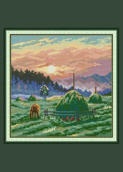 Набір для вишивання за нанесеною на канву схемою "The summer sunrise". AIDA 14CT printed, 26*26 см Joy Sunday (313614135)