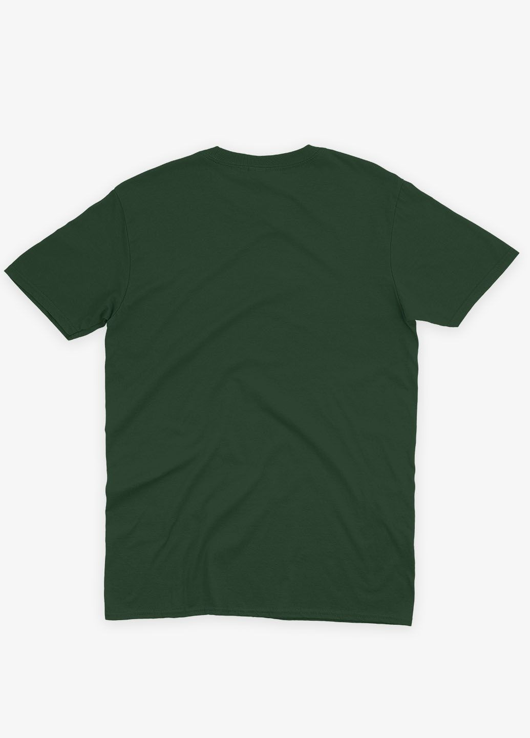 Темно-зелена чоловіча футболка з патріотичним принтом квіти (ts001-5-bog-005-1-119) Modno