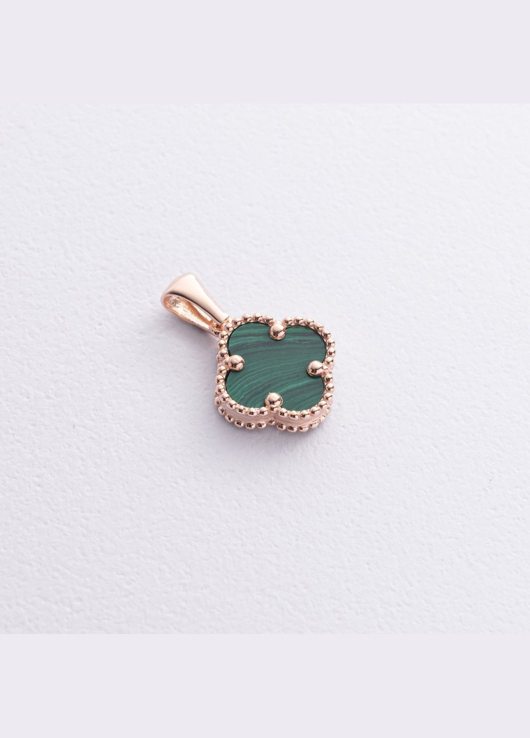 Підвіска Конюшина в червоному золоті (малахіт) п03965 Oniks (298468761)