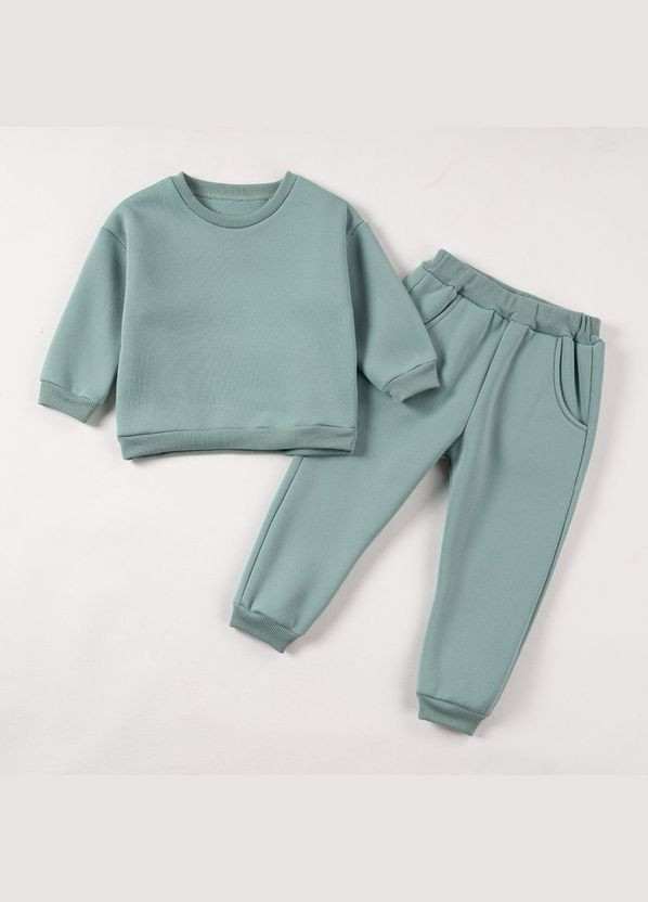 Зелений демісезонний дитячий утеплений спортивний костюм BabyStyle