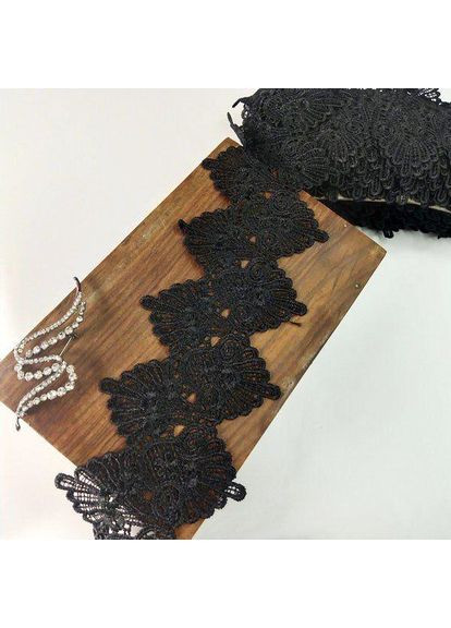 (1 метр) Кружево макраме 6 см цвет - черный (48м-SB117-2) Plus-plus (352749619)