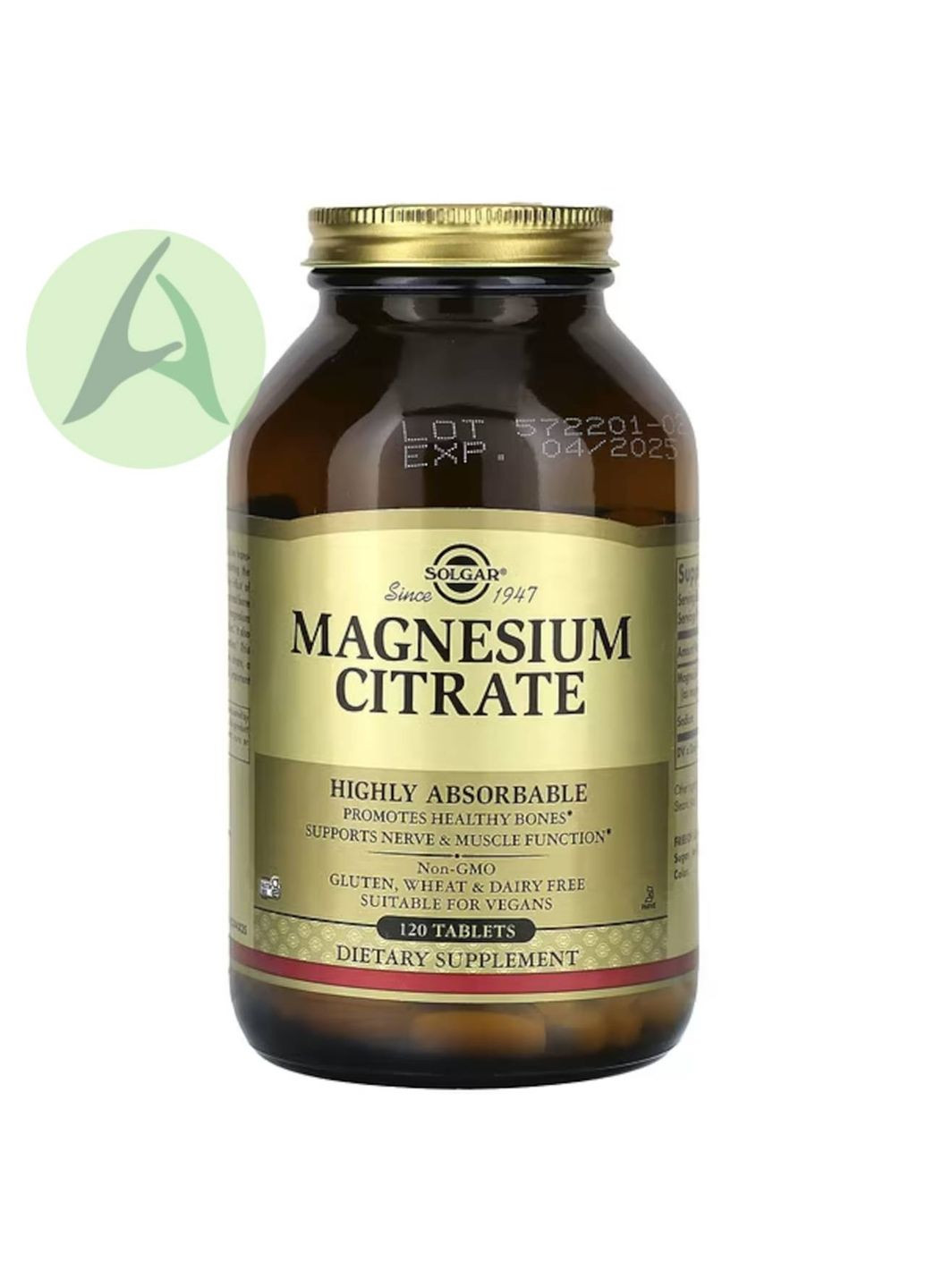 Цитрат магния, 120 таблеток Solgar (370597582)