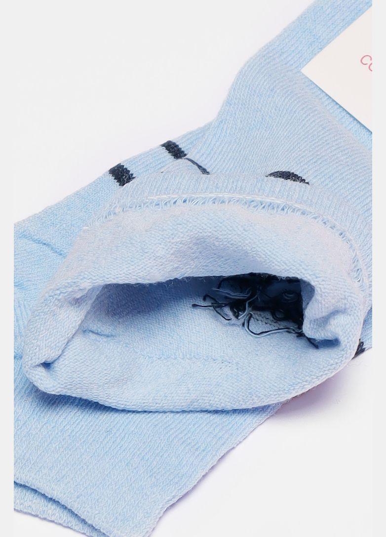 Носки подростковые голубого цвета с рисунком Let's Shop (305054209)