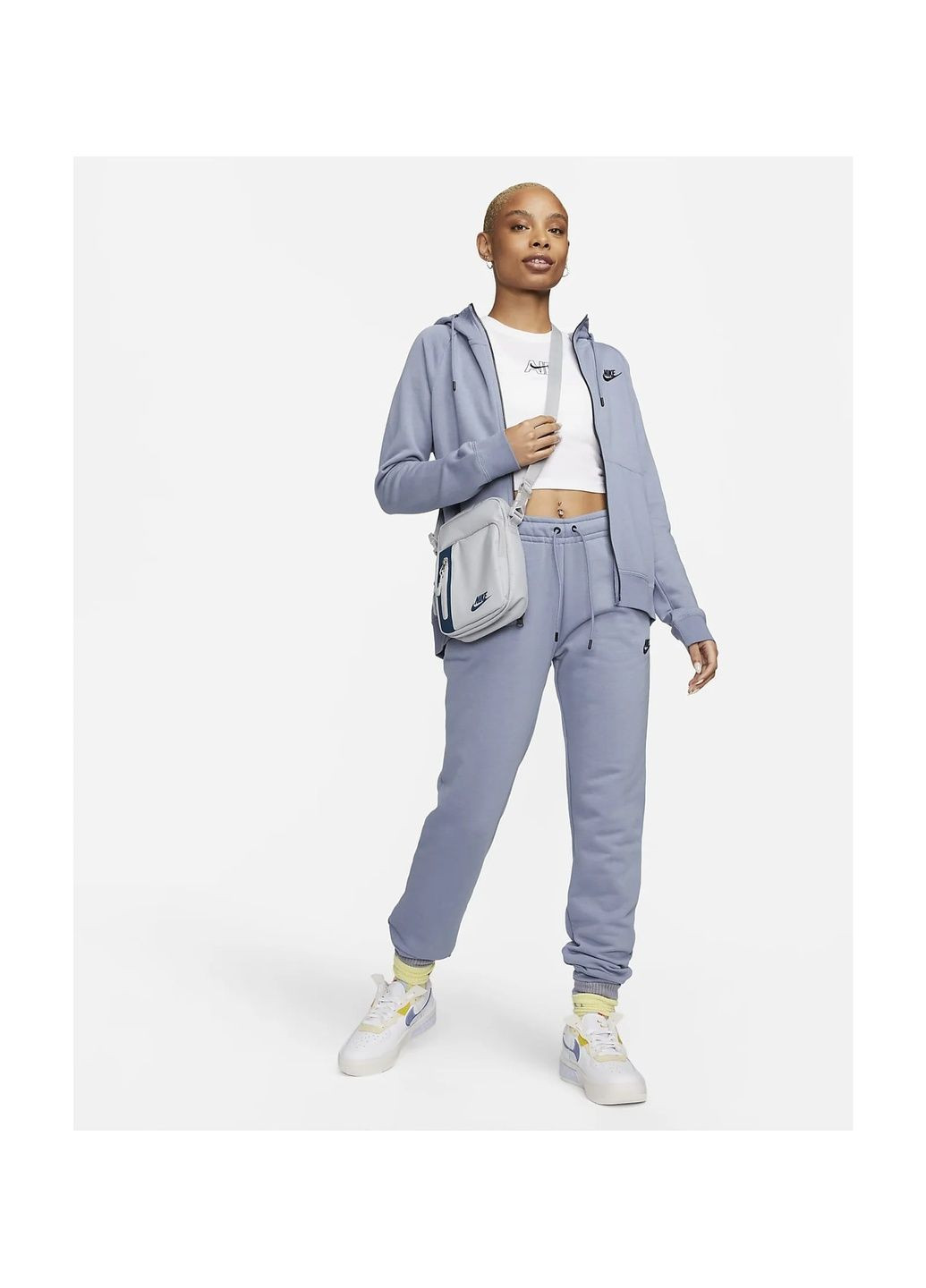 Женская толстовка Essntl Flc Fz Hoodie Light Blue Dx2317-493 Nike (365961903)