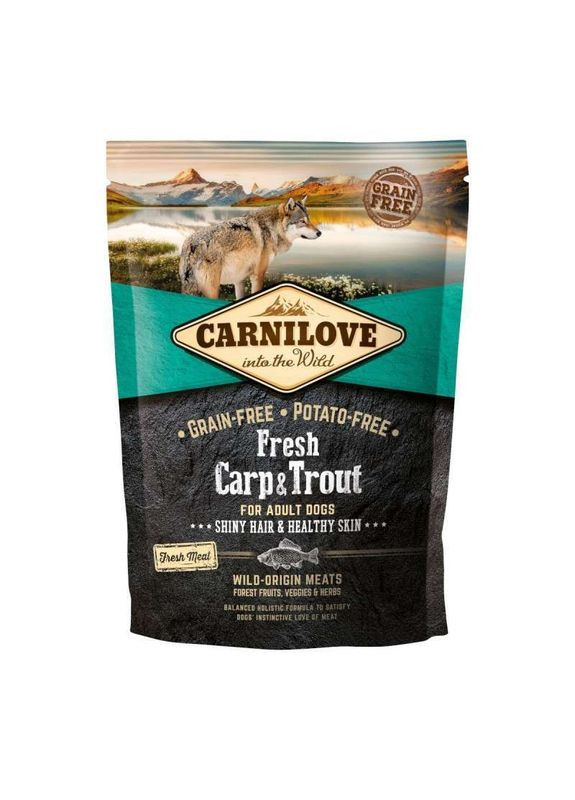 Fresh Carp & Trout for Adalt Dog - Беззерновий корм з коропом і фореллю для дорослих собак - 1,5 кг Carnilove (327056116)