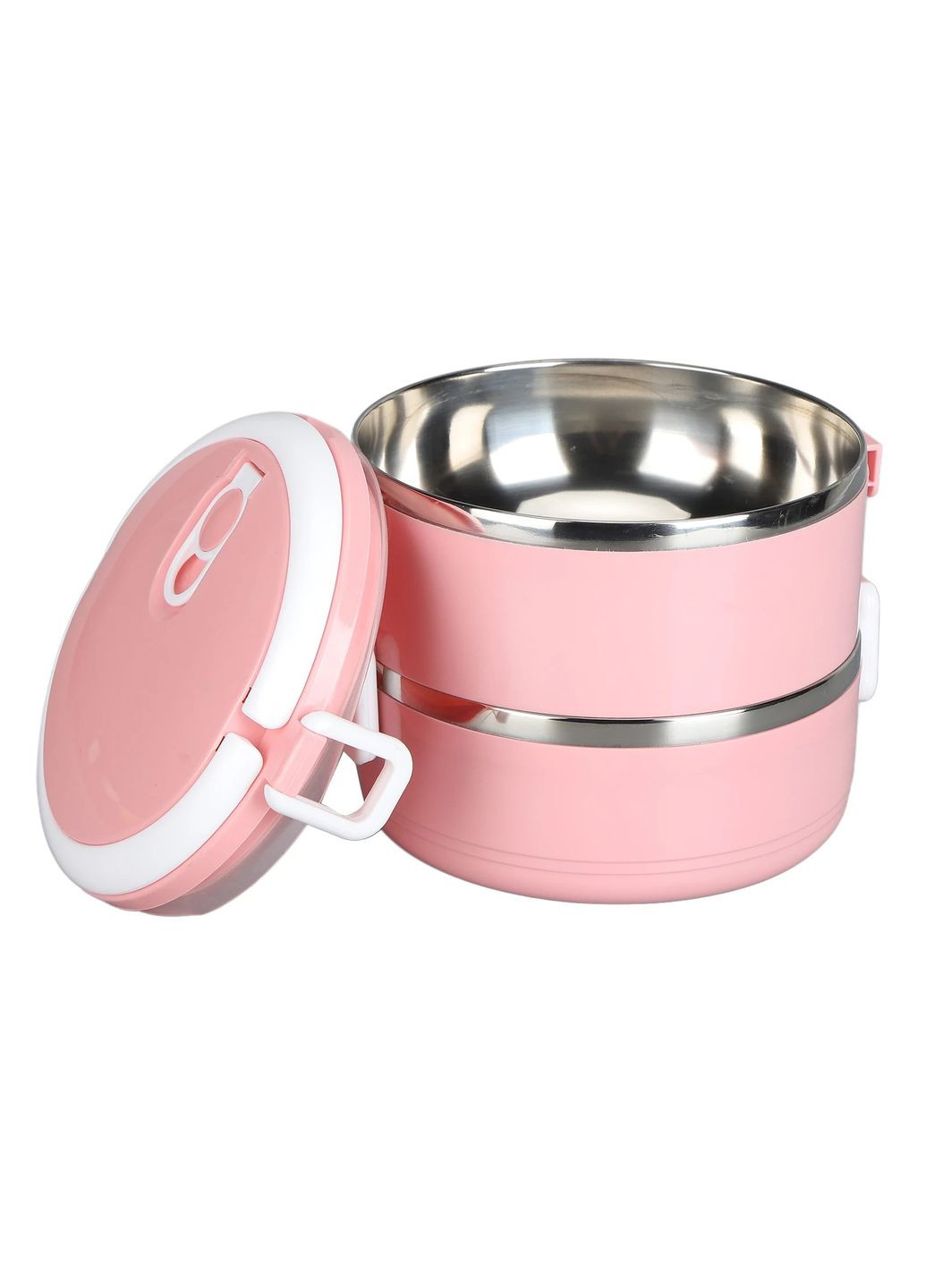 Круглий двоярусний термо ланч бокс Toff 1400 мл - рожевий More (317253903)