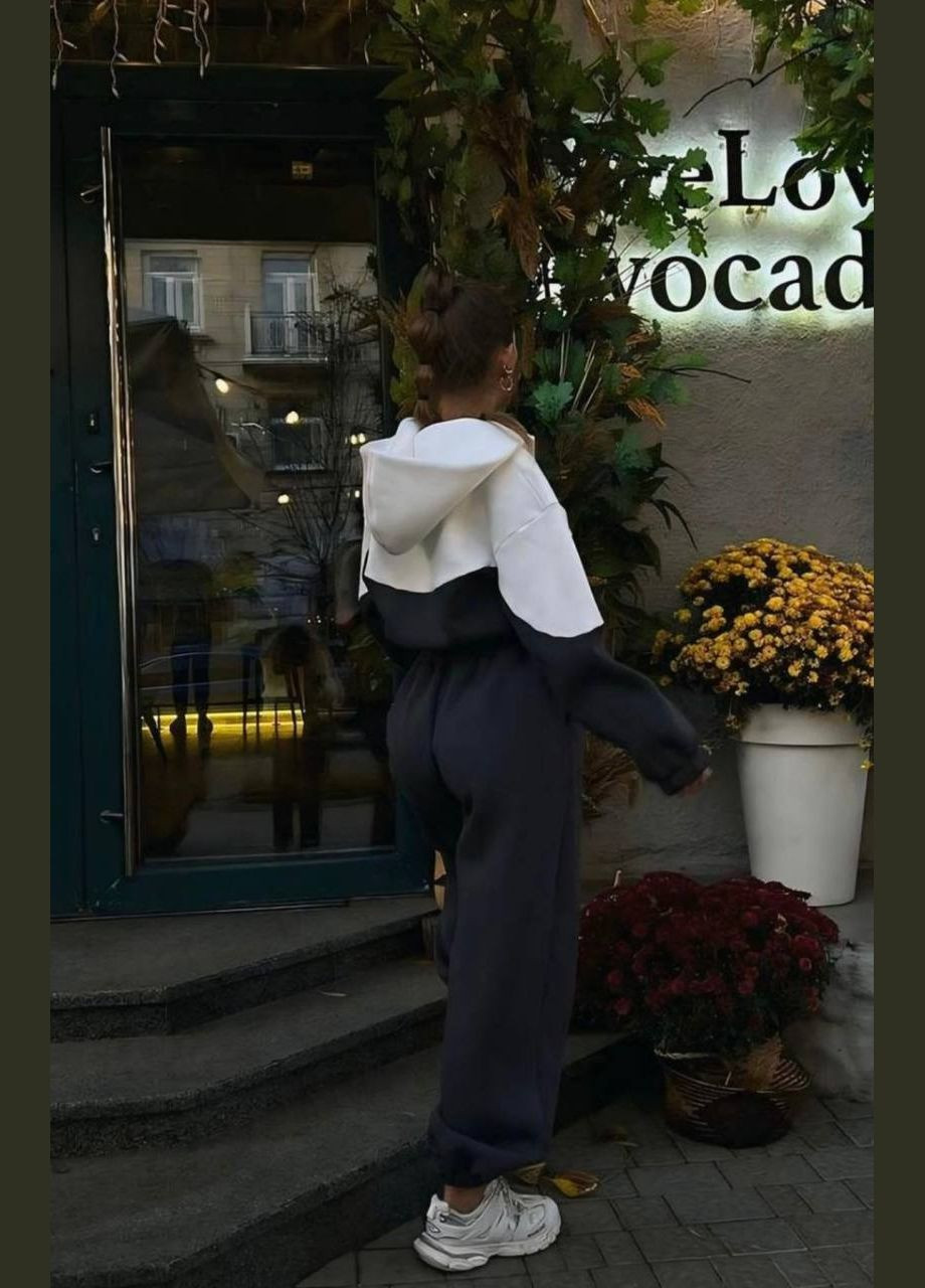 Женский комбинезон No Brand комбинезон-брюки однотонный чёрный спортивный, повседневный, кэжуал, денил трехнитка