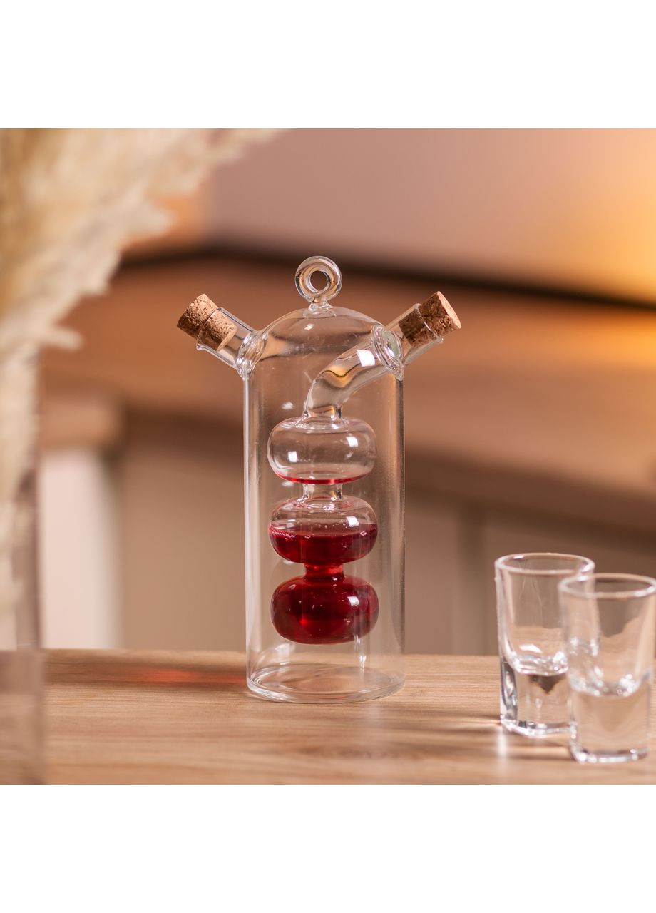 Пляшка для олії та оцту 2 в 1 скляна 400 мл для оливкової, соняшникової олії та оцту HP-34-15 Yiwu (370800789)