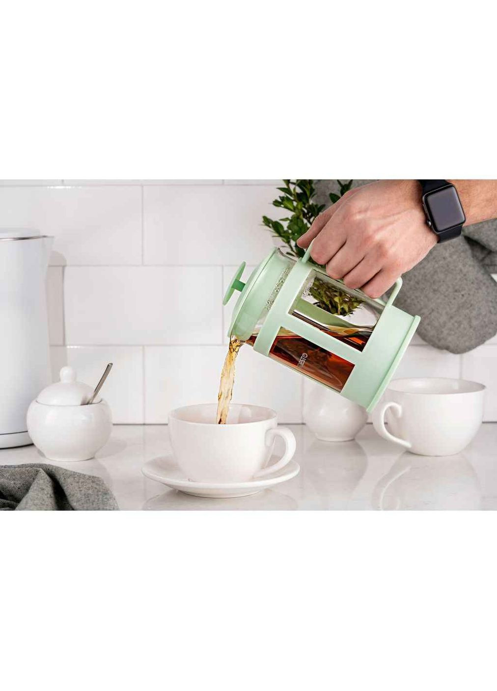 Френч-пресс 800мл Fresh боросиликатное стекло, пластик, светло-зеленый Ardesto (365292129)