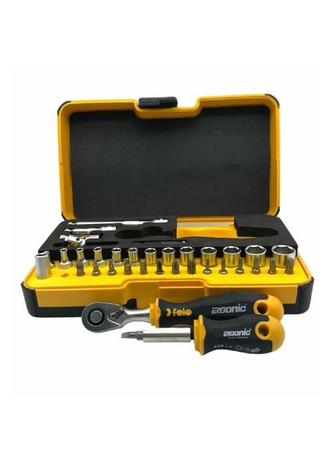 Набір головок та біт R-GO XL Inch головки 1/8"-9/16" біти реверсивна тріскачка ручка подовжувачі кардан магнітни (14496) Felo (298574228)