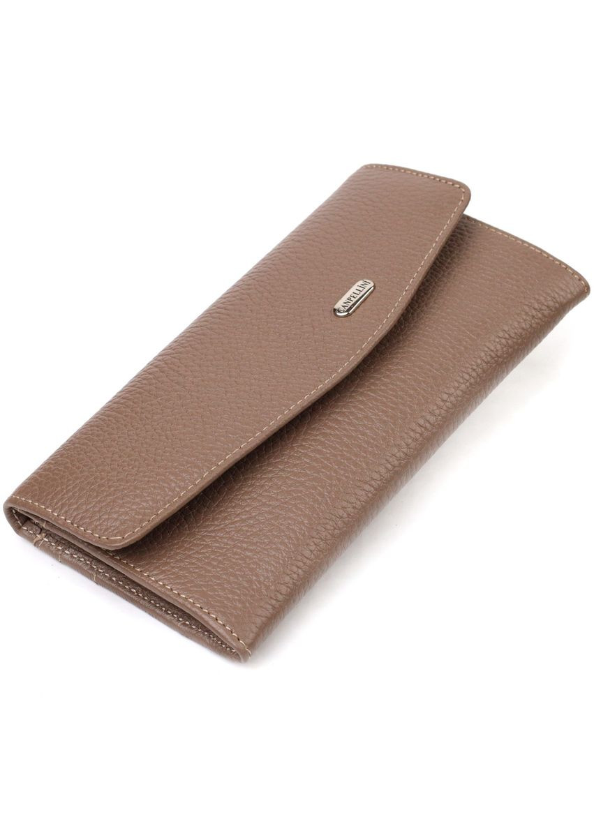 Практичний жіночий портмоне з натуральної шкіри флотар 21695 Бежеве Canpellini (298566798)
