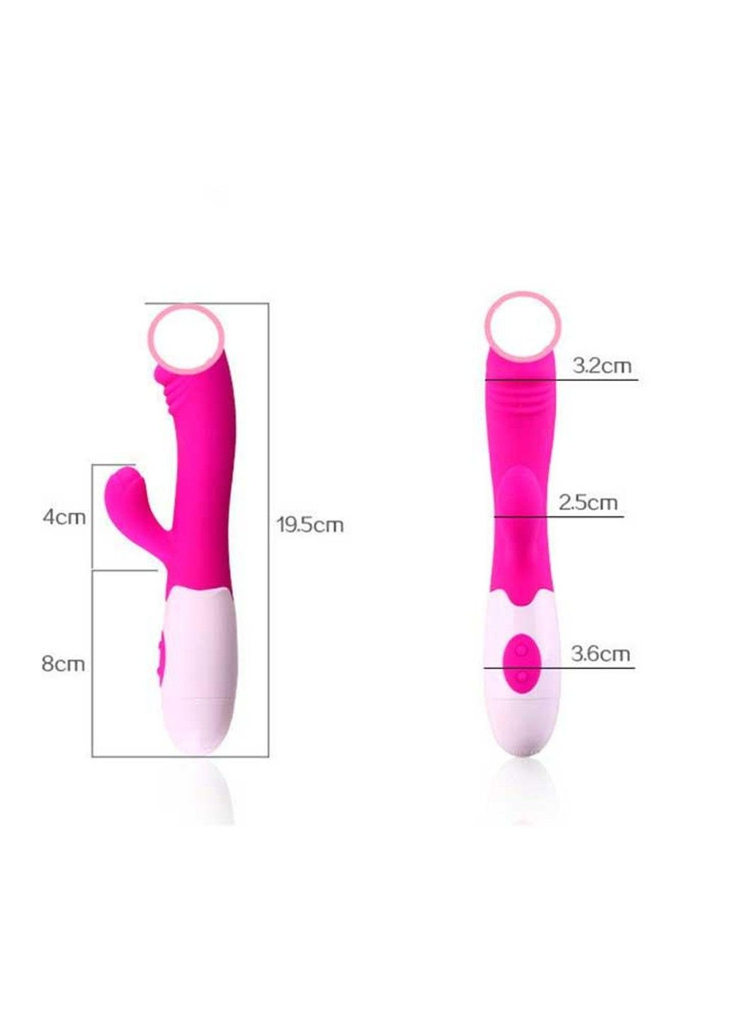 Рожевий вібратор подвійний кролик USB - Вібратори No Brand (288538585)