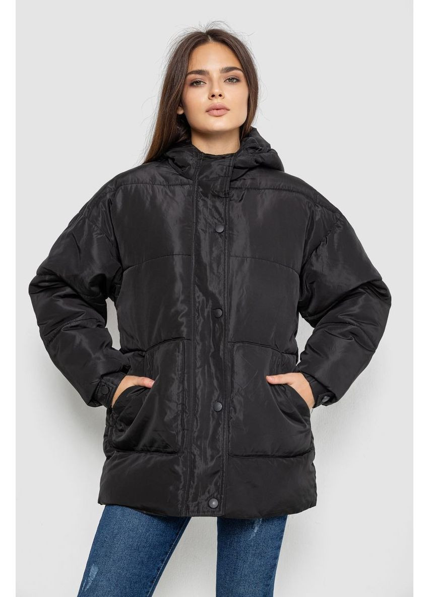 Чорна куртка жіноча демісезонна з поясом, колір бежевий, 207r005 Ager