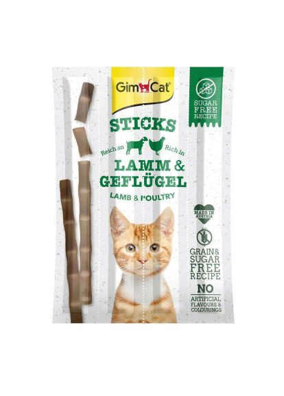 Лакомство для котов Мясные палочки ягненок, курица 4 шт (4002064420820) GimCat (307794827)