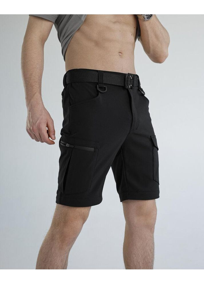 Чоловічі демісезонні штани та шорти 2в1 чорні Freedom (357235866)