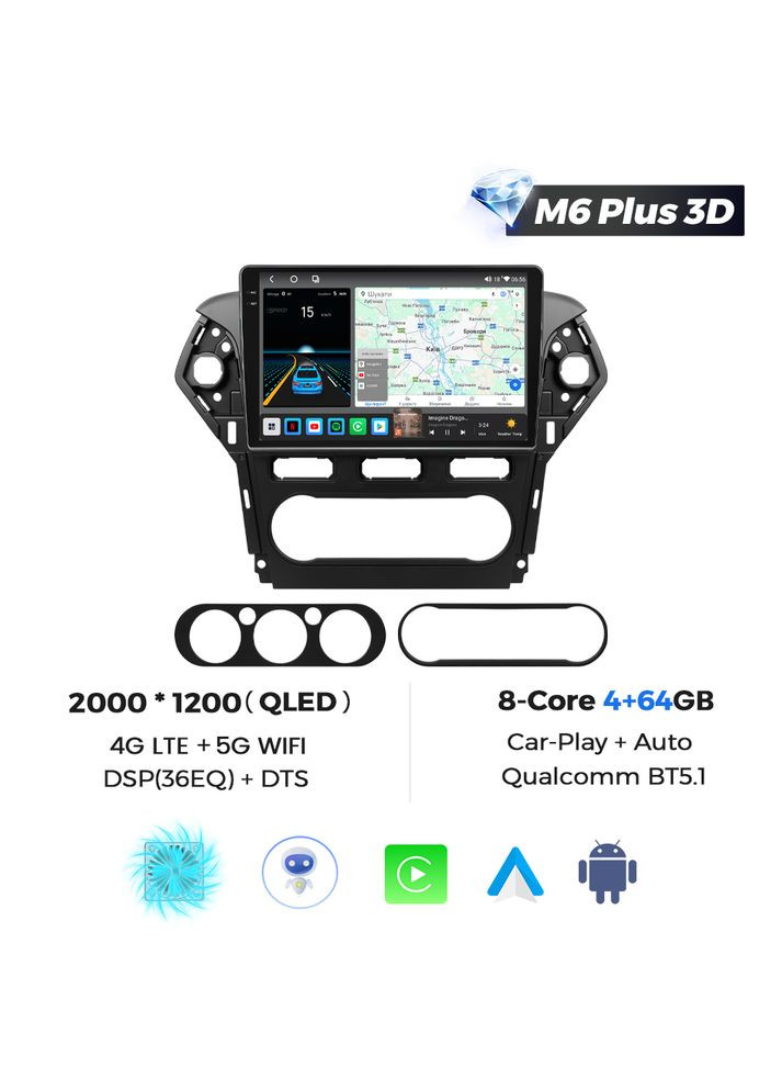Штатна магнітола M6 Plus Ford 4 (2010 — 2014) CarPlay QleD M6 Plus 2k 360' 4Gb+64Gb Mekede Mondeo (352265643)