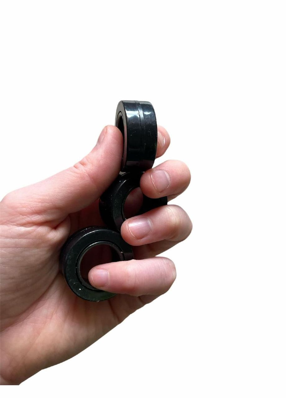 Антистрес-кільця фіджет — магнітна іграшка для зняття тривоги, заспокоєння та релаксу жовті з чорним No Brand (364502638)