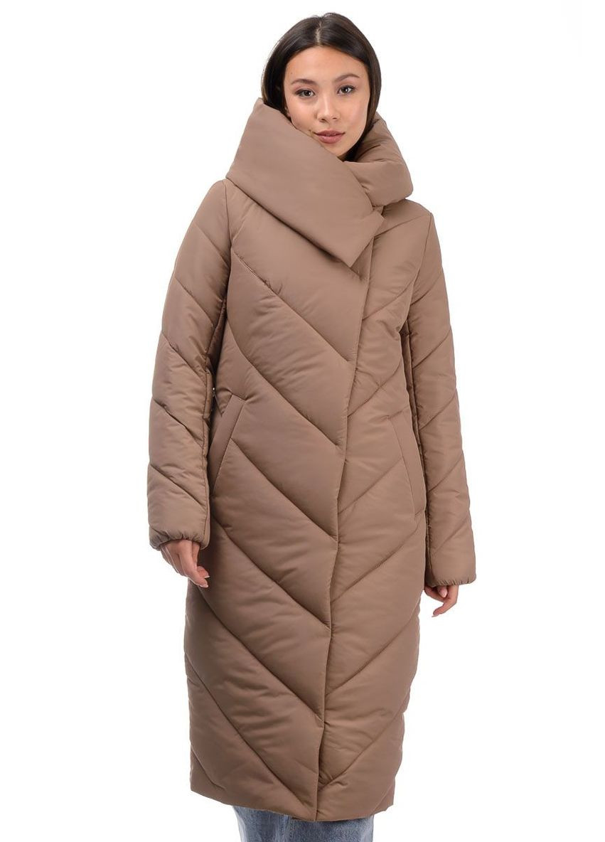 Кофейная зимняя куртка зимняя женская молодежная SK