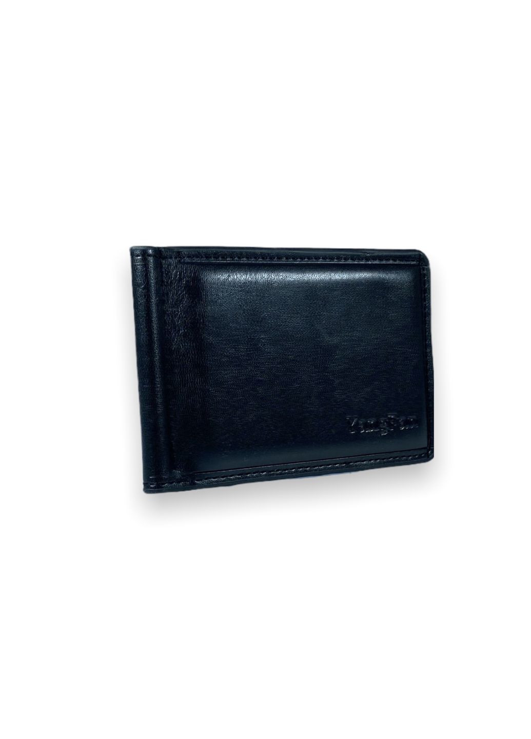 Затискач гаманець для купюр із шкірзамінника відділення для монет розмір:11*8*2 см чорний YangFan (286421486)