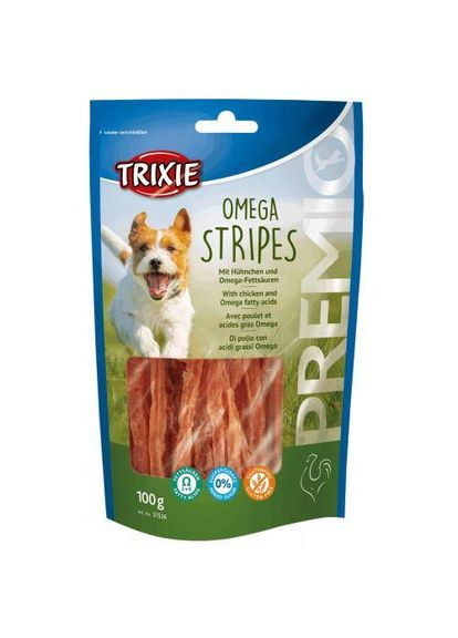 Лакомство Premio Omega Stripes для собак палочки с курицей 100 г (*) Trixie (322589619)