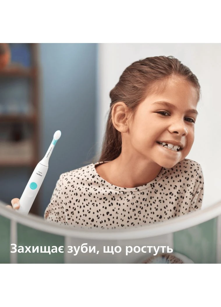 Зубная электрическая щетка ультразвуковая для детей белая с аккумулятором. Philips (386702806)