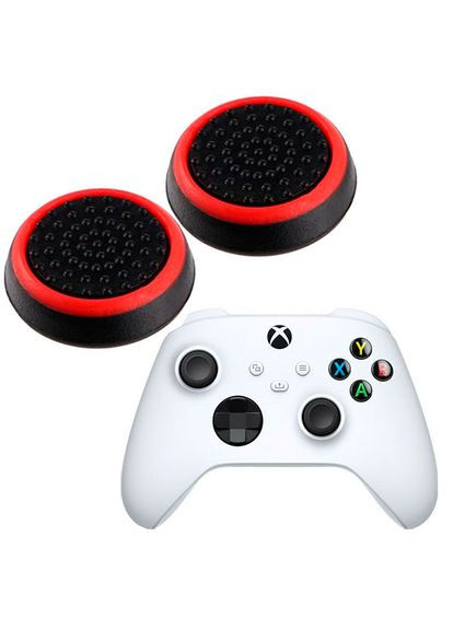 Силіконові накладки для геймпада Xbox Series X / S чорні з червоною окантовкою 2 шт IVYUEEN (298184041)