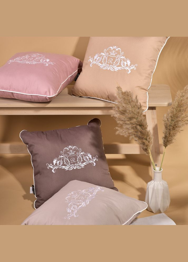 Подушка декоративная 45х45 см ROYAL с вышивкой св серая антиаллергенная с кантом. IDEIA (334726562)