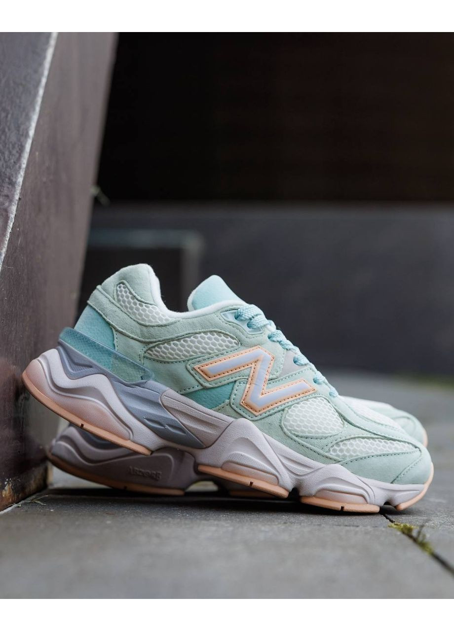 New Balance 9060 Mint Grey Orange (КОПИЯ) No Brand мятные всесезоны (372075118)