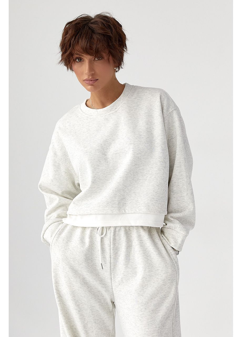 Теплий спортивний костюм з нижнім контрастним шаром - темно-сірий колір Lurex (370602147)