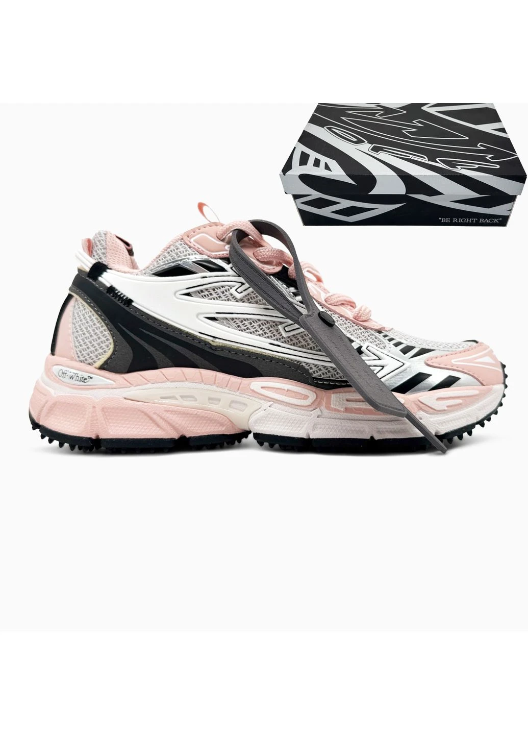 Белые демисезонные кроссовки мужские off-white be right back/light pink офф вайт белые No Brand