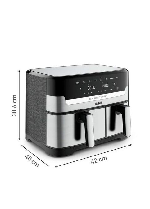 Двофритюрниця Easy Fry&Gril EY905D10, 2.4кг, 8.3л, 2700Вт, чорно-сріблястий Tefal (370618115)