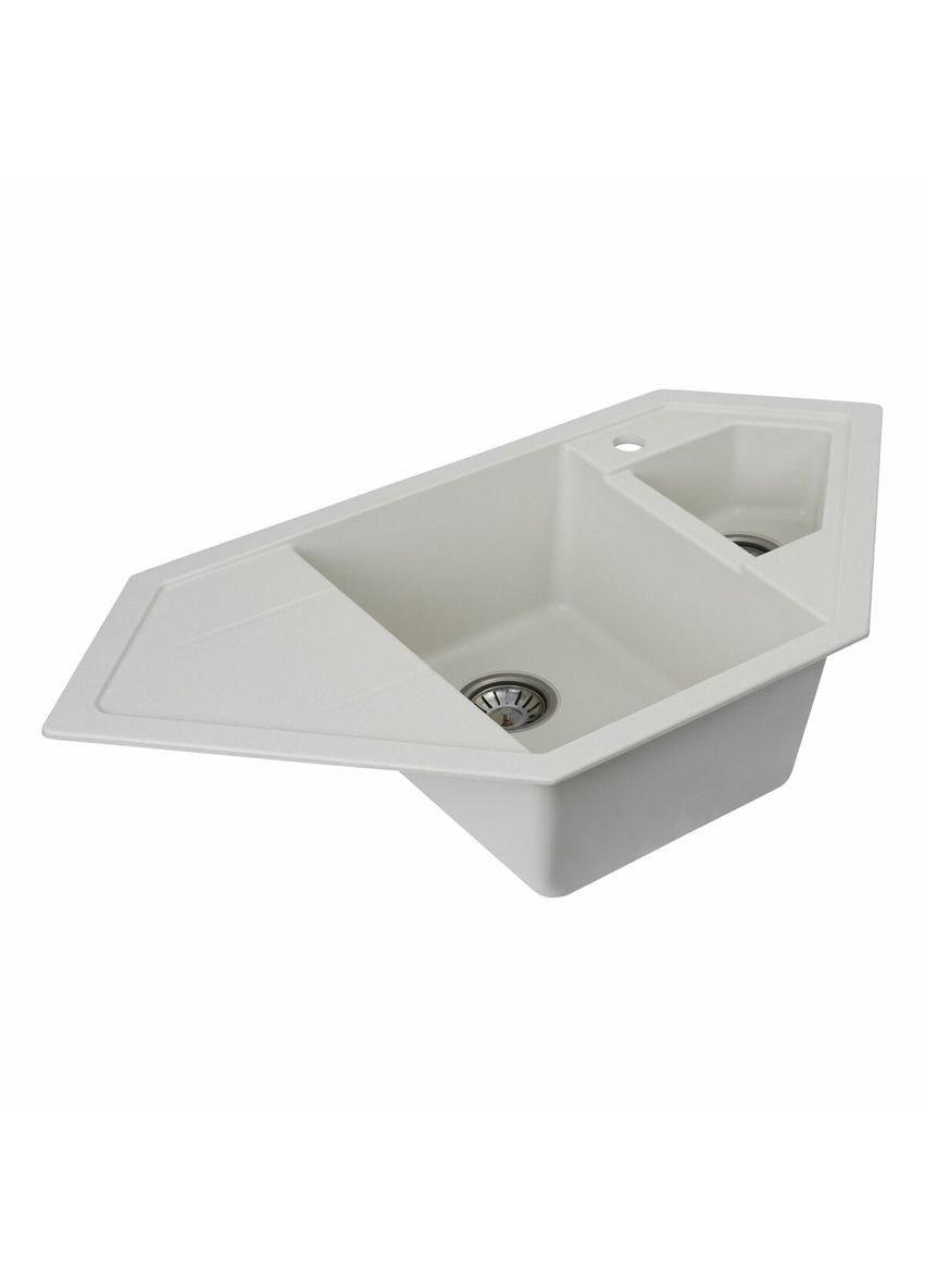 Гранітна мийка для кухні 9950 PANDORA матова Біла Platinum (336932896)