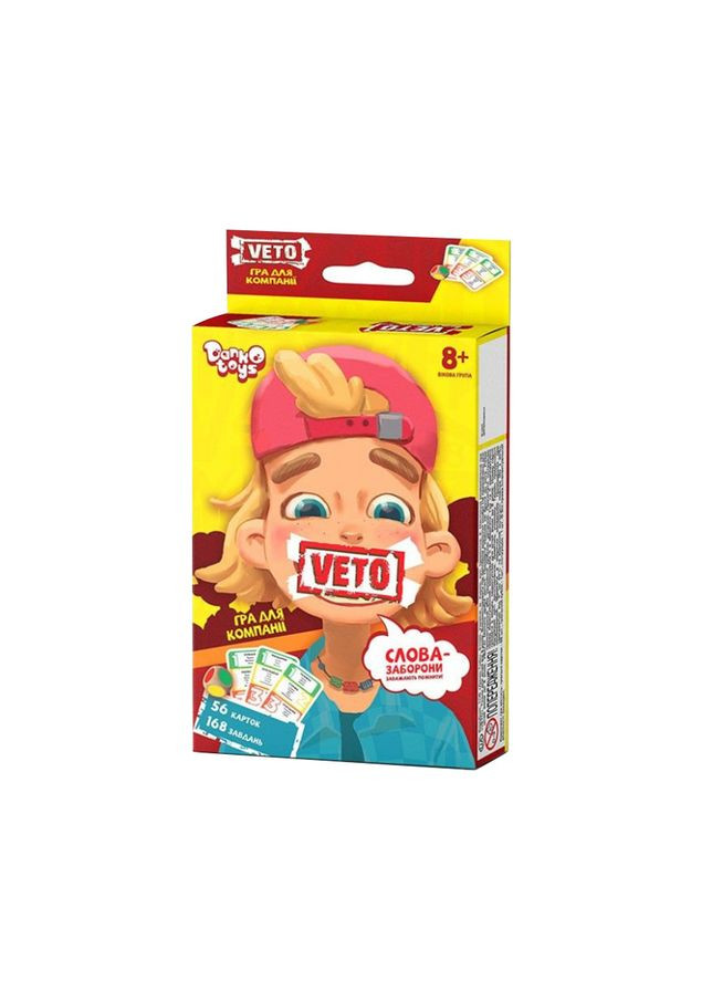 Карточная игра "VETO" мини VETO-02, 3 уровня сложности Украинский язык Danko Toys (301789230)