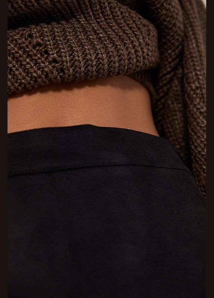 Черная длинная замшевая юбка Arjen