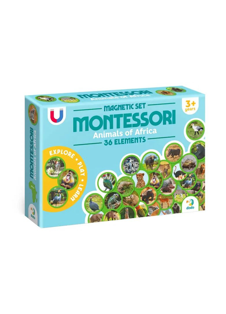 Настільна магнітна навчальна гра Тварини Африки магніт від 3 років в асортименті 200284 Dodo Нас1956 (370652528)