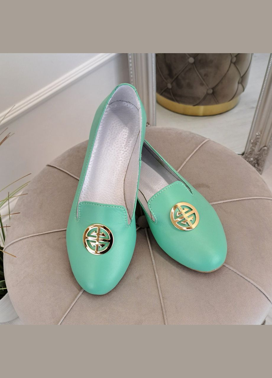 Vasha para Женские кожаные туфли на низком ходу. Цвет мятный. 37 размер мятный з, украина — демисезон (322170003)